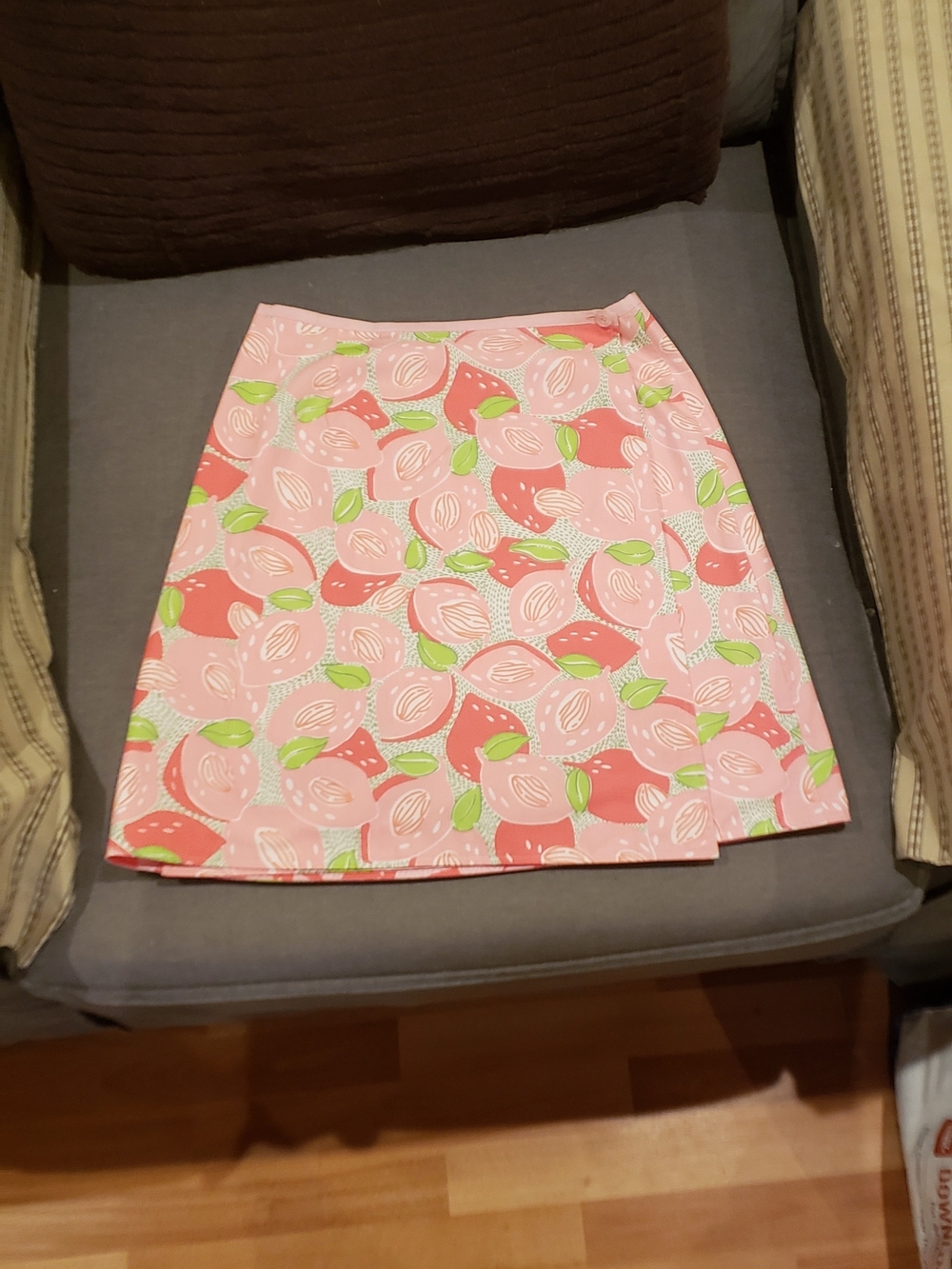Lilly Pulitzer Peach Reversible Wrap A-Line Skirt